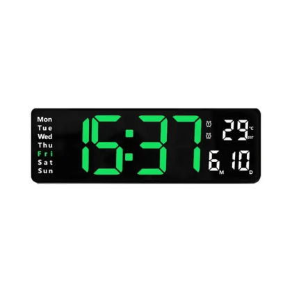 Digital Wall Clock Mounted Remote Control